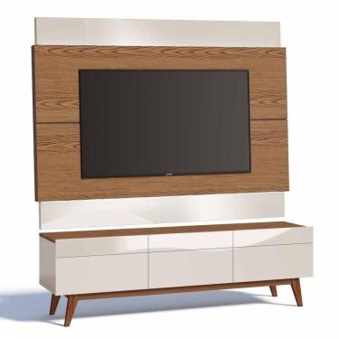 Imagem de Rack Com Painel Classic 3g Freijó Com Off White - Imcal Móveis