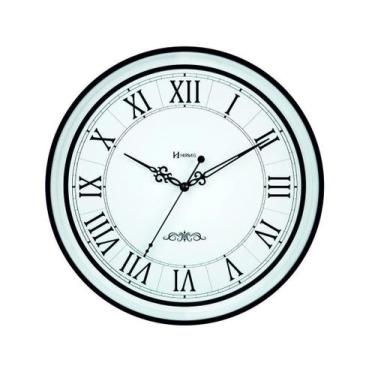 Imagem de Relógio De Parede Números Romanos Preto Fosco Herweg 6870