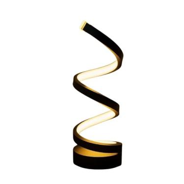 Imagem de Luminária Espiral LED Moderna, Luz Decorativa de Mesa, Design Minimalista, Iluminação Ambiente, Branco Quente