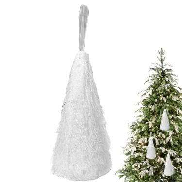 Imagem de Árvore de Natal artificial, enfeites de árvore de Natal | Artesanato de mesa para casa de festa de Natal branco | Pingente de decoração de árvore de Natal, decorações de enfeites de mesa para decoraçã