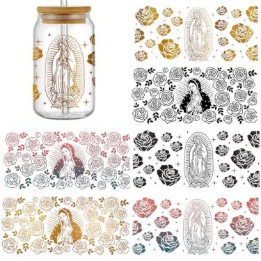 Imagem de F06C24K1101 UV DTF Cup Wraps Inverno UV DTF Transferência Adesivo Impermeável para Copos de Vidro, Mobiliário, Artesanato DIY, Adesivos de Transferência para DIY Garrafa de Água Laptop Decalque