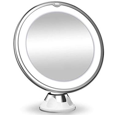 Imagem de Espelho de maquiagem flexível, espelhos de aumento de 10x, luz de LED, tela sensível ao toque, espelho de penteadeira, portátil, espelhos de cosméticos W