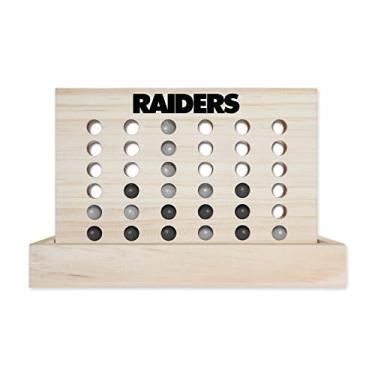 Imagem de Rico Industries Jogo de tabuleiro NFL Las Vegas Raiders 10 cm em uma fileira de madeira 10 cm uma fileira de jogo de tabuleiro 4 jogos de viagem para crianças e adultos