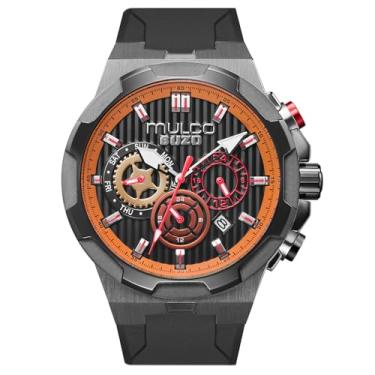 Imagem de MULCO Relógio de pulso masculino Buzo Atlantis, caixa de aço inoxidável, 46 mm, pulseira de silicone preta, movimento multifunções de quartzo, Miyota JP25, 10 ATM, impermeável, mostrador grande