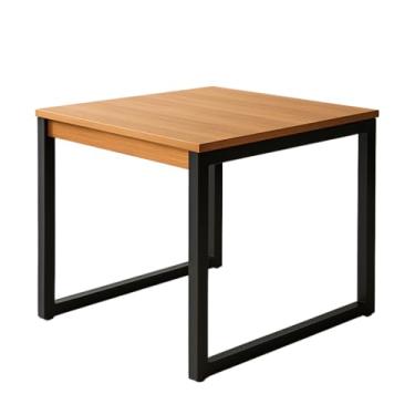 Imagem de Mesa de Jantar 4 Cadeiras 80x80cm Industrial – Pés em Aço Preto, Tampo Neutro para Cozinha Integrada