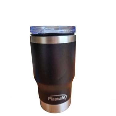 Imagem de Copo Térmico 4 Em 1 Com Tampa Porta Latas E Long Neck Plasvale Preto