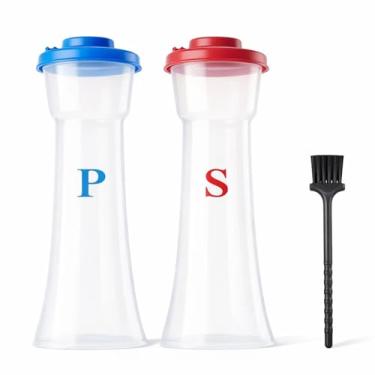 Imagem de Conjunto de 3 mini saleiros e pimenteiros de viagem, conjunto de saleiro e pimenteiro de peru, saleiro e pimenteiro com tampas, adequado para cozinha e jantar