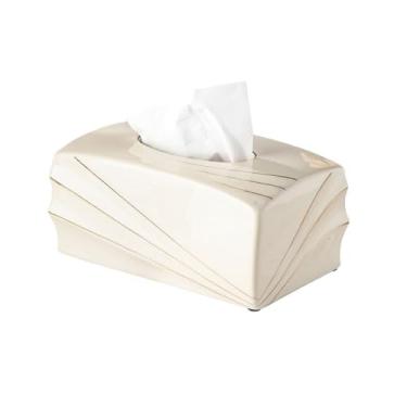 Imagem de Porta-toalhas de papel estilo nórdico design simples caixa de lenços de cerâmica caixa de armazenamento de guardanapo casa sala de estar mesa de café caixa de papel recipiente de papel