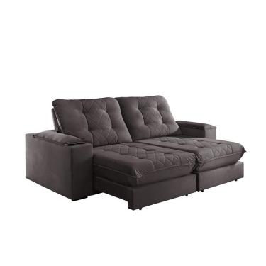 Imagem de Sofá Retrátil Botucatu 2,30m 04 Lugares Molas Ensacadas Txr Marrom