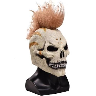 Imagem de Máscara Punk Skull Latex para fantasia de carnaval de Halloween - yiwe