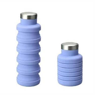 Imagem de Garrafa retrátil de silicone 500 ml com tampa inox - QUERO PRESENTEAR