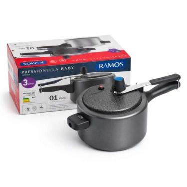 Imagem de Panela De Pressão 3 Litros Alumínio Antiaderente Pequena Pressionella 