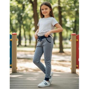 Imagem de Calça Legging Jogger Infantil Peluciada Suplex Liso Menina - ANNE MARI