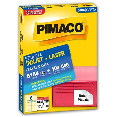 Imagem de Etiqueta Ink-Jet/Laser Carta 84.7x101.6, BIC, Pimaco, 874774, Branca, 600 Etiquetas