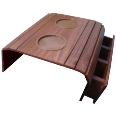 Imagem de Bandeja Para Braço De Sofá Com Suporte Para Controle E Copo