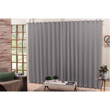 Imagem de Cortina Para Sala Quarto Voal Liso Cinza 5,00X2,50