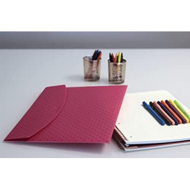 Imagem de Pasta Envelope Porta Documentos 32.5 x 23 cm em PP, Rosa Escuro, Confetti