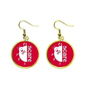 Imagem de Brinco de gota dourada joaninha adorável Mignon pingente de orelha joia feminina, Metal