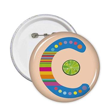 Imagem de C Alfabeto Laranja Frutas Bonito Padrão Pinos Emblema Botão Decoração Acessório 5 peças