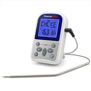 Imagem de Termômetro digital de cozinha ThermoPro TP10 para cozinhar alimentos e carnes para defumador, forno, churrasco, churrasqueira com temporizador