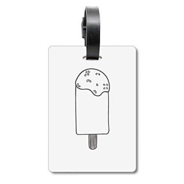 Imagem de Black Outline Sésamo Sorvete Picolés Bolsa de Mala Etiqueta Etiqueta de Bagagem para Cartão de Bagagem