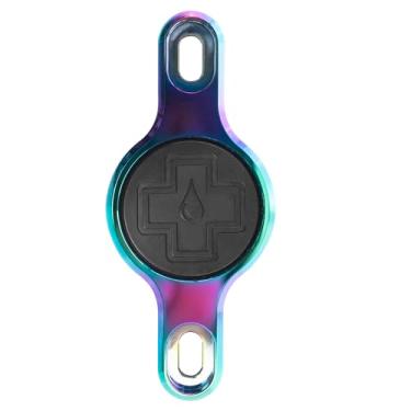 Imagem de Muc-Off Suporte seguro para AirTag de bicicleta, iridescente – Suporte de etiqueta de ar para bicicleta com parafusos de segurança – Proteção antifurto, suporte para AirTag compatível com Apple AirTag