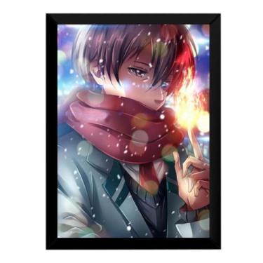 Imagem de Quadro Todoroki Boku No Hero Anime Arte Poster Moldurado - Fanarte