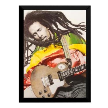Imagem de Quadro Rasta Bob Marley Moldura 42x29cm - Fanarte