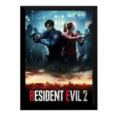 Imagem de Quadro Game Resident Evil 2 Arte Poster Moldurado - Fanarte