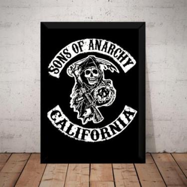 Imagem de Quadro Serie Sons Of Anarchy Logo Poster Com Moldura - Fanarte