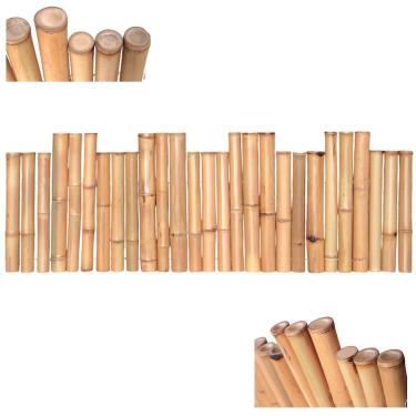 Imagem de Cerca Ecológica Sustentável Bambu Natural Divisória Cercado Estilo Castelinho de 1 Metro
