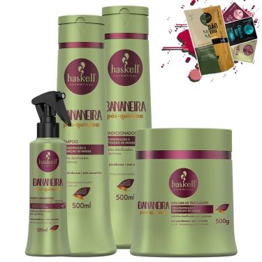 Imagem de Kit Haskell Bananeira Sh Cond Masc 500 Fluido 120ml