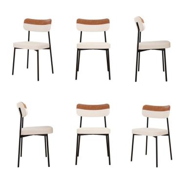 Imagem de Kit com 6 Cadeiras para Sala de Jantar Mona Yescasa Palha / Caramelo