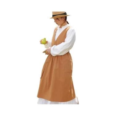 Imagem de Avental De Cozinha Feminino De Verão De Algodão Com Decote Em V Bolso 