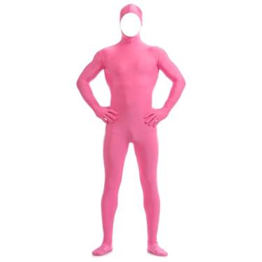 Imagem de Howriis Body de rosto aberto unissex elastano Zentai – Traje corporal adulto elástico para o dia das bruxas e cosplay (rosa choque, M)