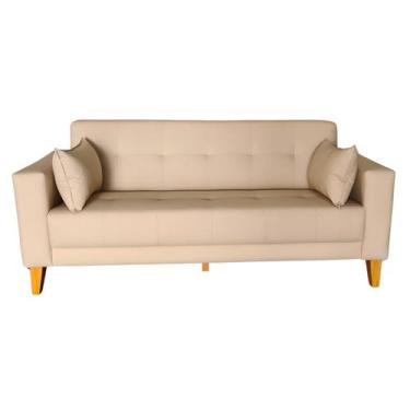 Imagem de Sofá  Gianni Tecido Acquablock Pé Trapézio Claro  160cm - 4R Estofados