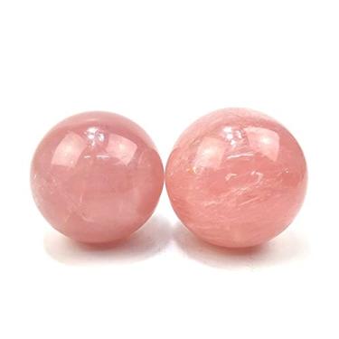 Imagem de ASPROD Belos cristais naturais de cristal quartzo rosa inteiro, pedra esférica de quartzo rosa reiki, sala de baile, decoração de aquário, pedras preciosas e minerais primários (tamanho: 7-7,5 cm)
