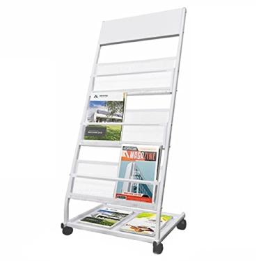 Imagem de EPOTRDCV Suporte de revistas independente, porta-revistas, suporte de jornal, documentos independentes, organizador de armazenamento de revistas, salas de exposição/escolas/bibliotecas/hospitais, por