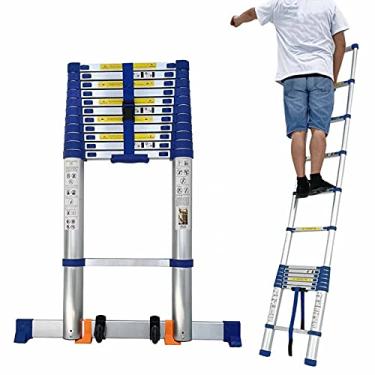 Imagem de Escada telescópica para armário, sótão e barraca de telhado, escada dobrável de alumínio para manutenção de edifícios ao ar livre/5,8 m