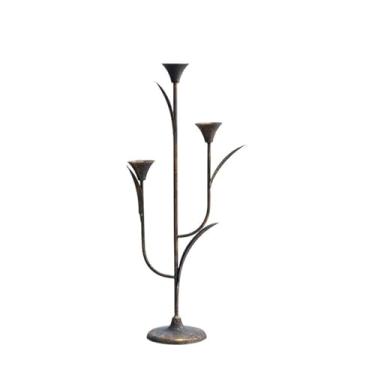 Imagem de Porta-castiçais retrô antigos ornamentos de castiçal de ferro forjado para cafeterias, hotéis, mesas de jantar, suporte à luz de velas (grande)