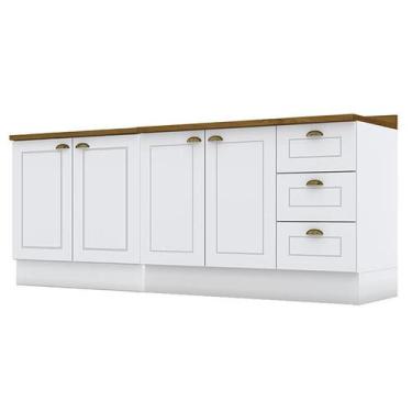 Imagem de Balcão de cozinha 80cm e 120cm Americana com Tampo Nature - Henn