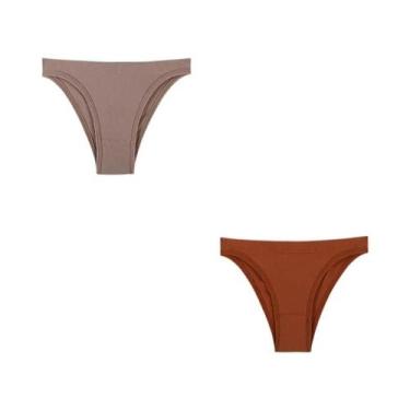 Imagem de Calcinhas Femininas Sem Costura De Cintura Baixa 2 Peças Lingerie Sexy