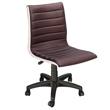 Imagem de Cadeira Escritório GOMADA tecido facto marrom com detalhes em facto bege - Poltronas do Sul