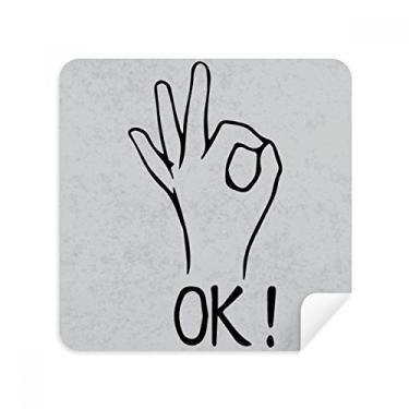 Imagem de Black OK – Óculos com estampa de gesto personalizado, tecido de camurça, pacote com 2