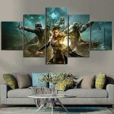Imagem de Quadro Decorativos Elder Scrolls com 5 peças 130x65
