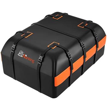 Imagem de Porta-carga de teto de carro – 6 metros cúbicos, 100% impermeável, resistente, bolsa de teto de carro 840D para todos os veículos com/sem racks – tapete antiderrapante, 6 ganchos de porta, bolsa de