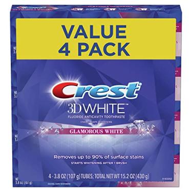 Imagem de Crest Toothpaste 3D Glamorous White, Mint, (Packaging May Vary) 3.8 Oz, Pack of 4