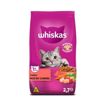 Imagem de Ração Whiskas para Gatos Adultos Sabor Mix de Carnes - 2,7kg