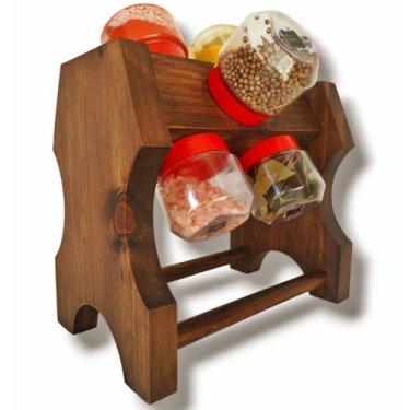Imagem de Porta Tempero Suporte de Madeira Giratório Art & Lar - Art & Lar Artes