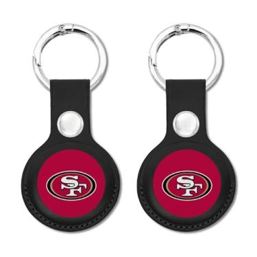 Imagem de Chaveiro NFL SAN Francisco 49ERS para Apple AIR TAG, pacote com 2 para cães e gatos, capa para rastreador Apple AirTag, suporte pendente para dispositivo de rastreamento de cães GPS